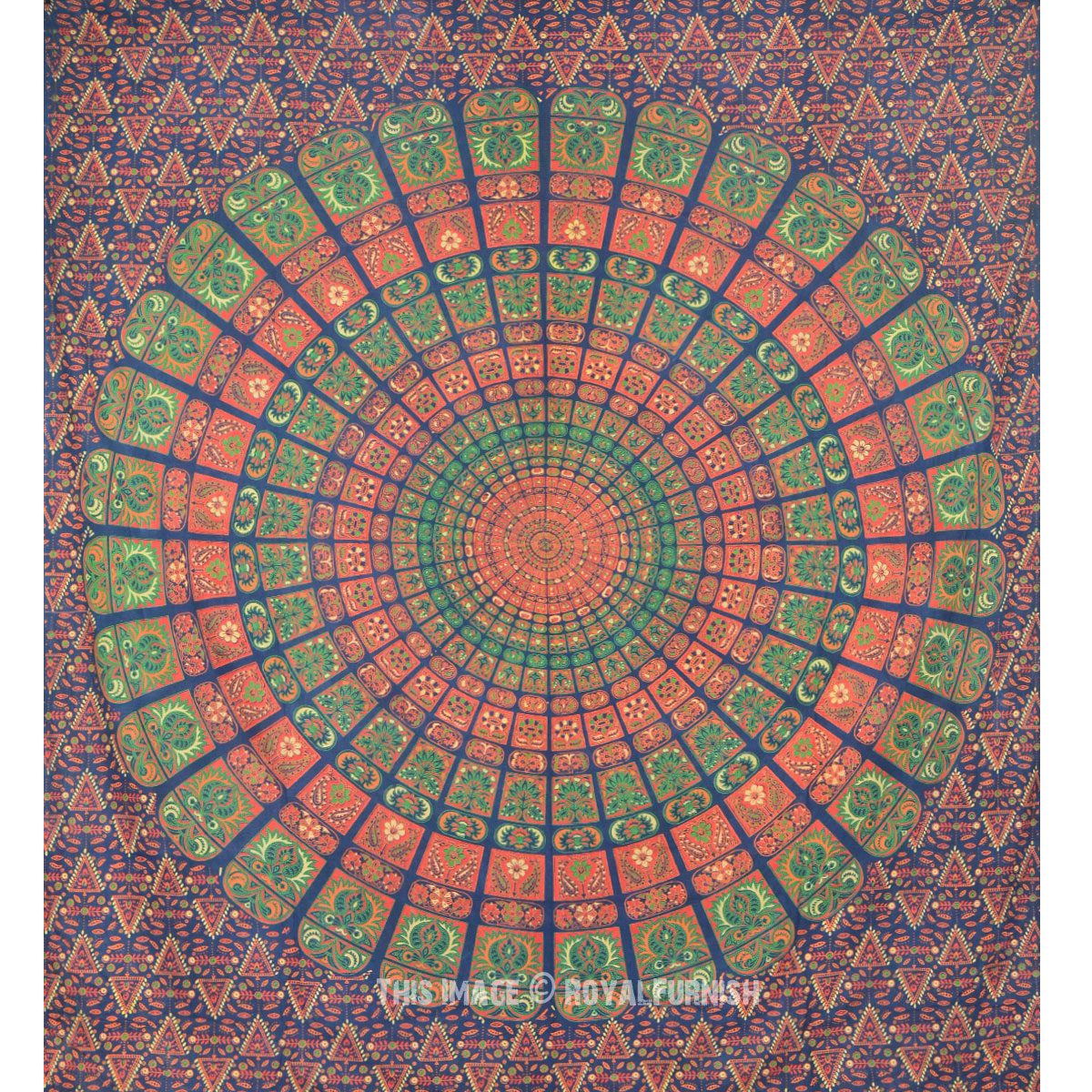 Green Indian Psychedelic Mandala Hippie Tapestry Wall Hanging ...