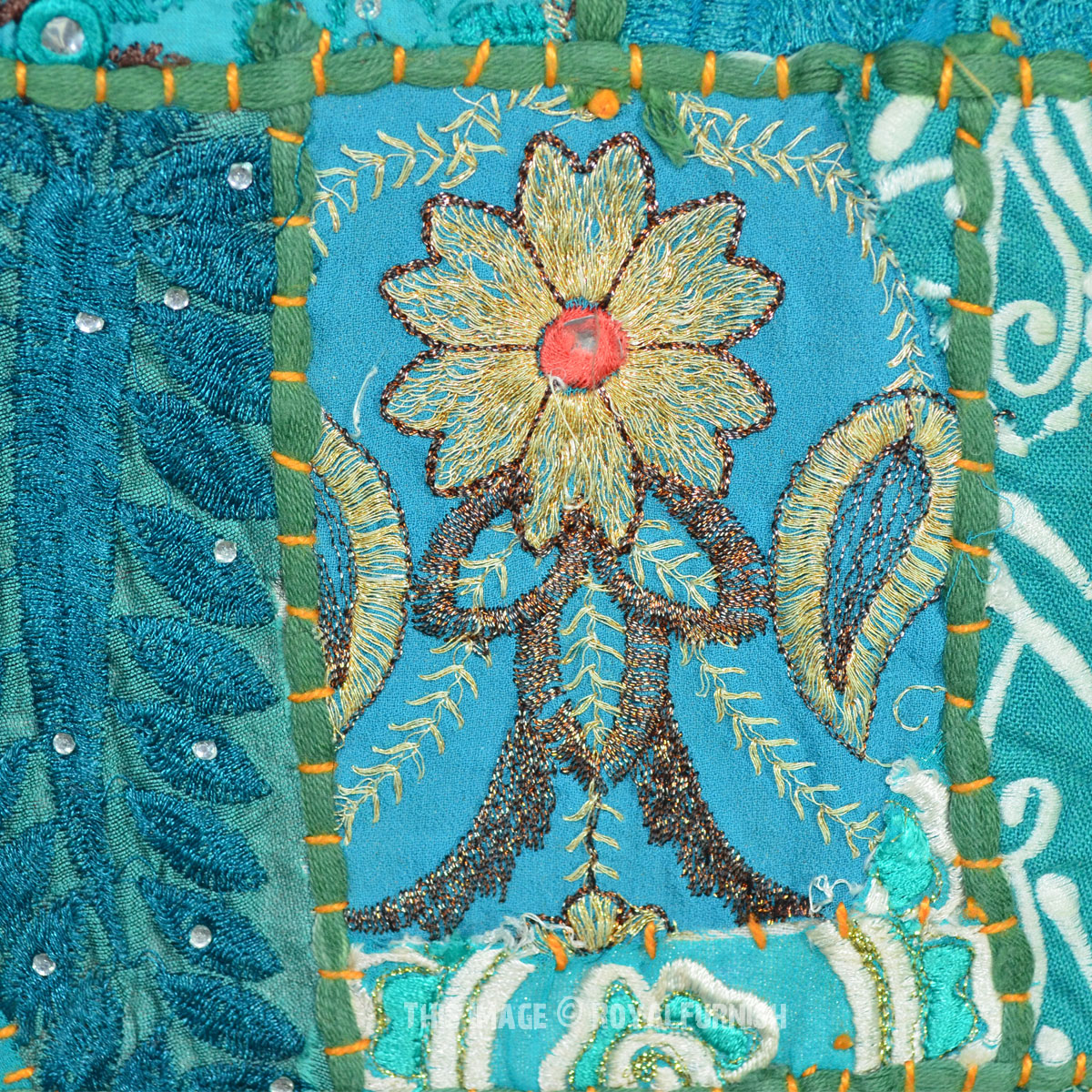 Antique Vintage Handmade Patchwork Embroidery India Tapestry Runner