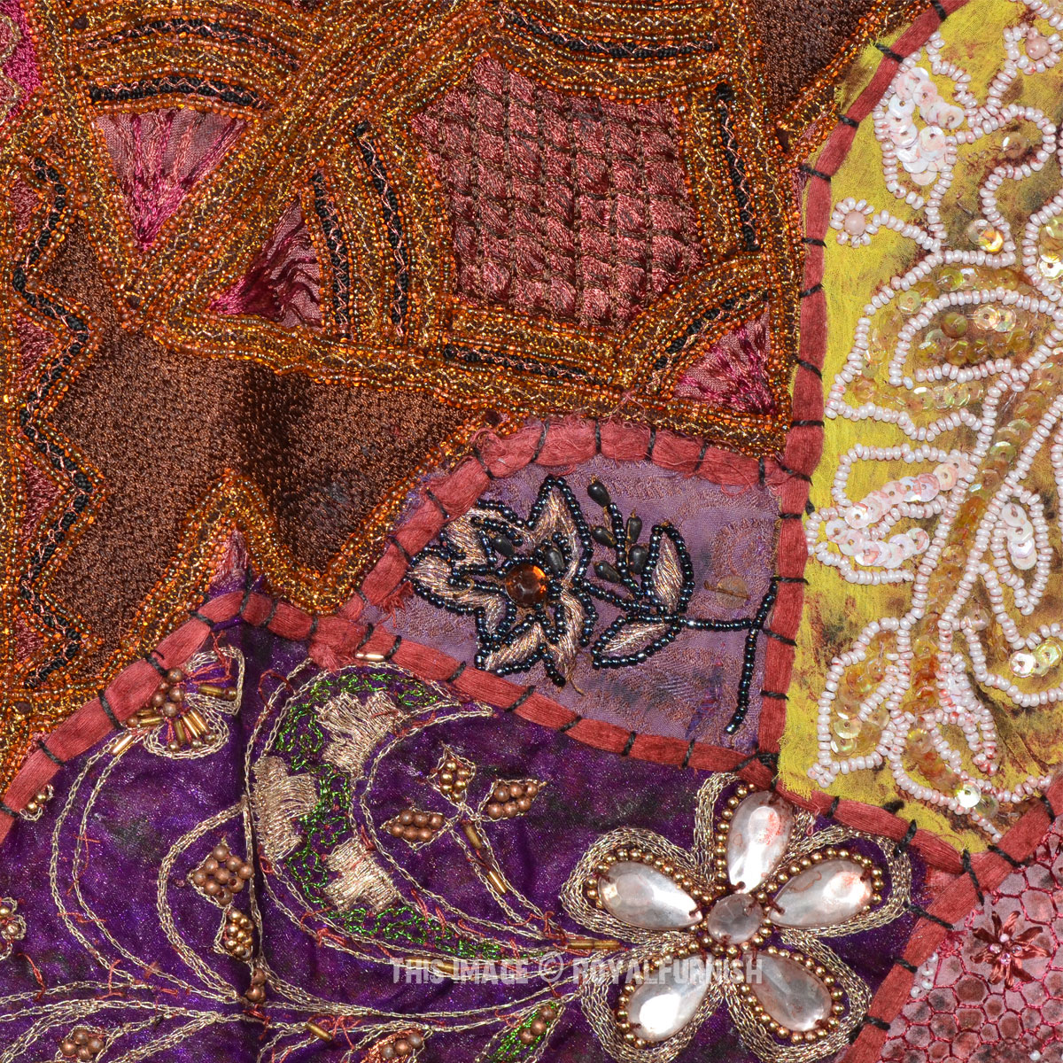 Wall Decorative Vintage Heavy Expensive Beads Embroidered Tapestry