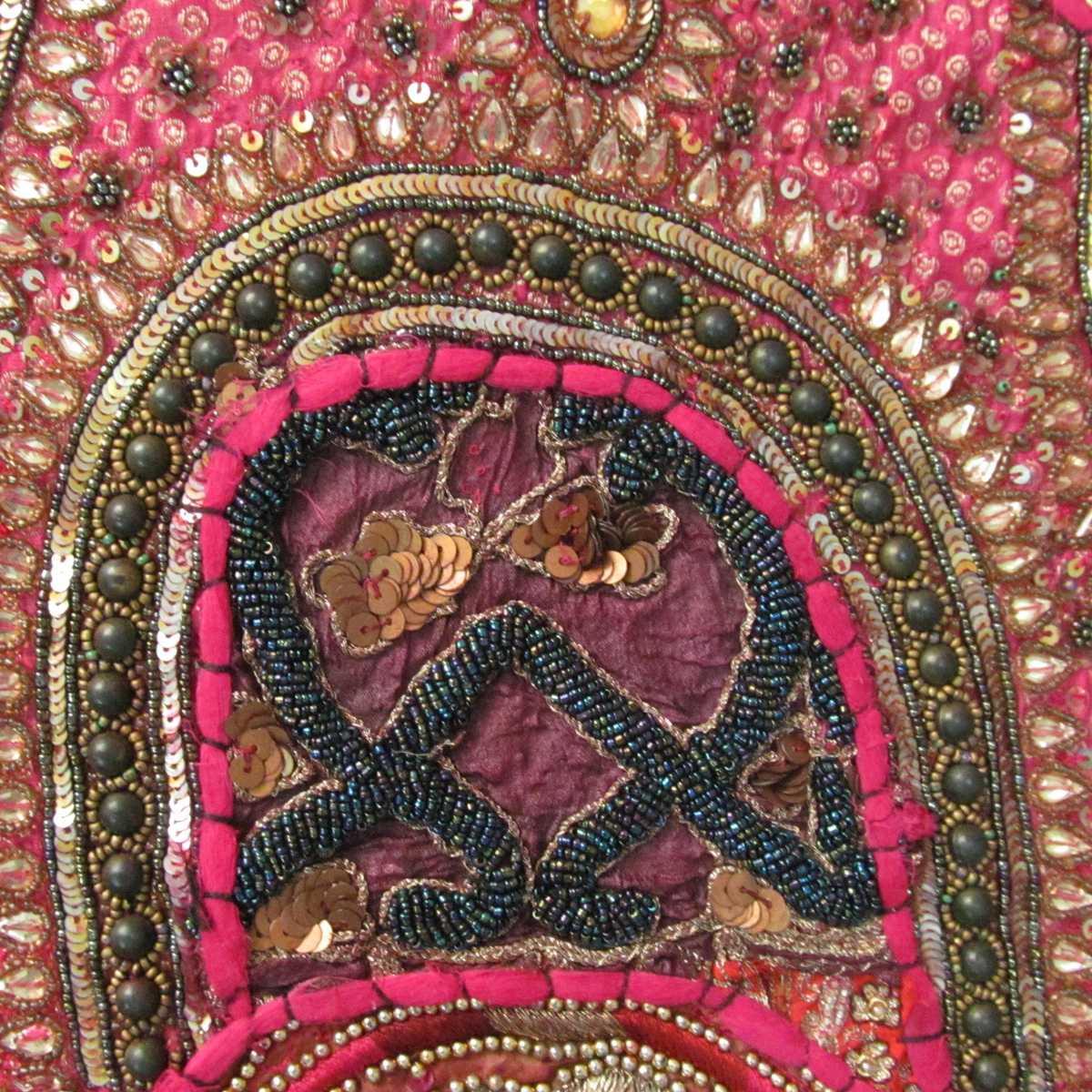 16 Inch India Bead Works & Embroidered Throw Toss Pillow