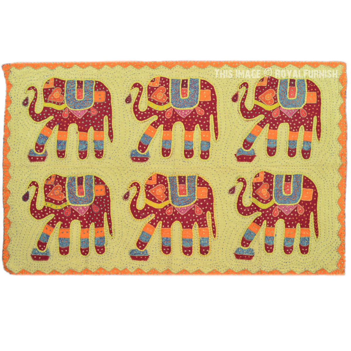Large Six Elephants Vintage Patchwork Wall Hanging Tapestry ...
