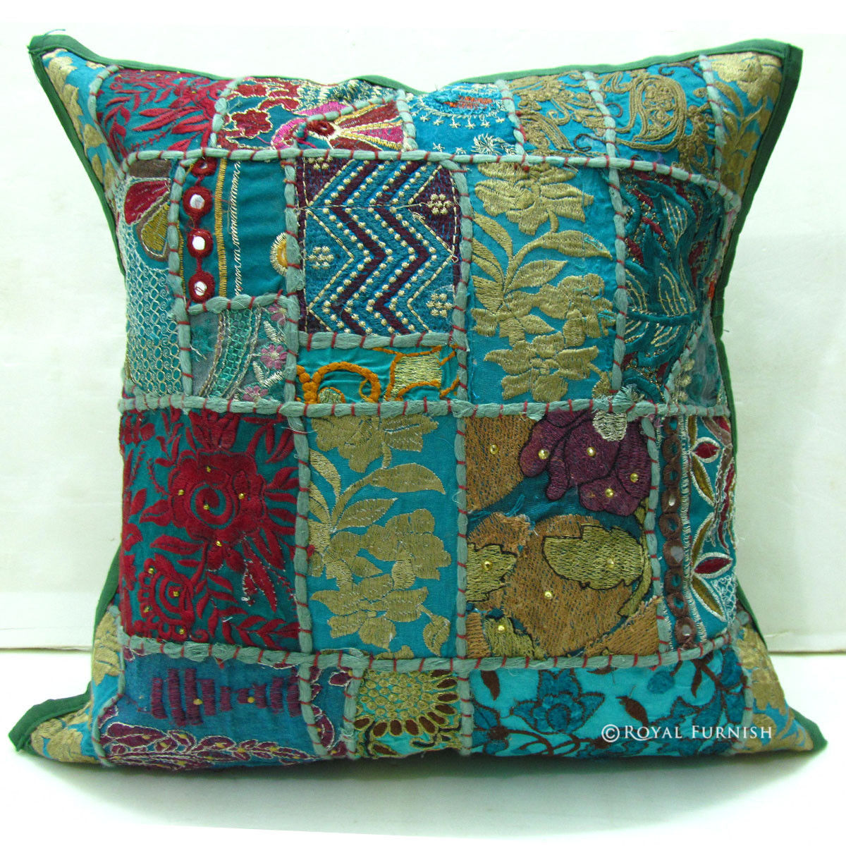 Tribal Bohemian Patchwork Decorative Throw Pillow