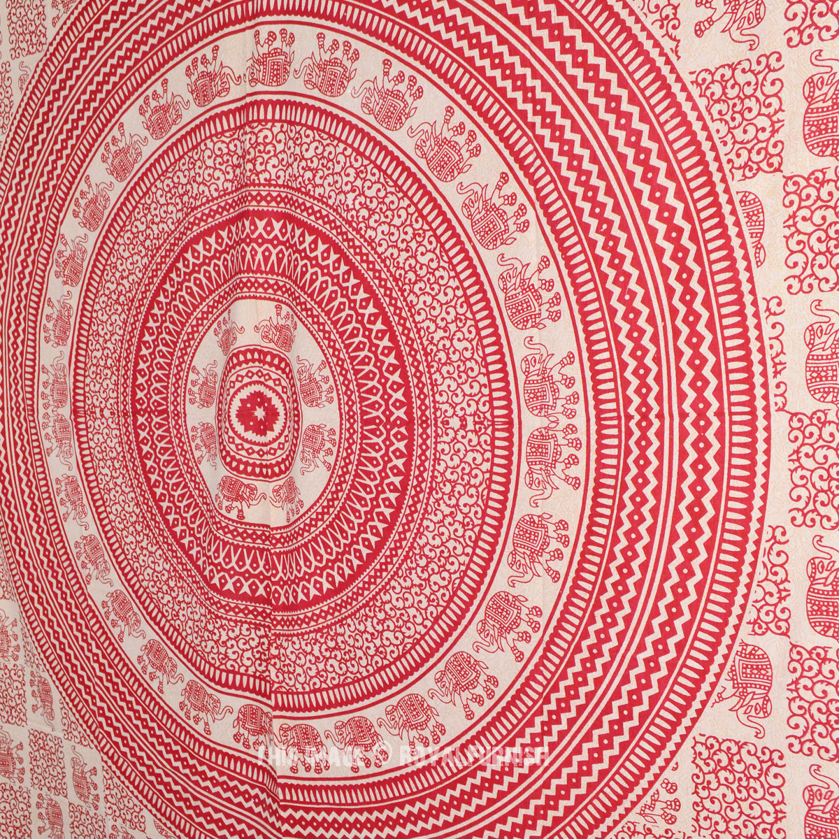 Red Indian Elephant Mandala Bohemian Tapestry Throw Wall Hanging Bed