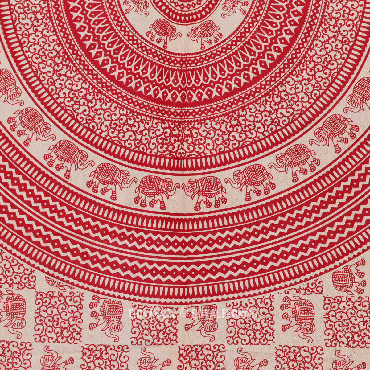 Red Indian Elephant Mandala Bohemian Tapestry Throw Wall Hanging Bed