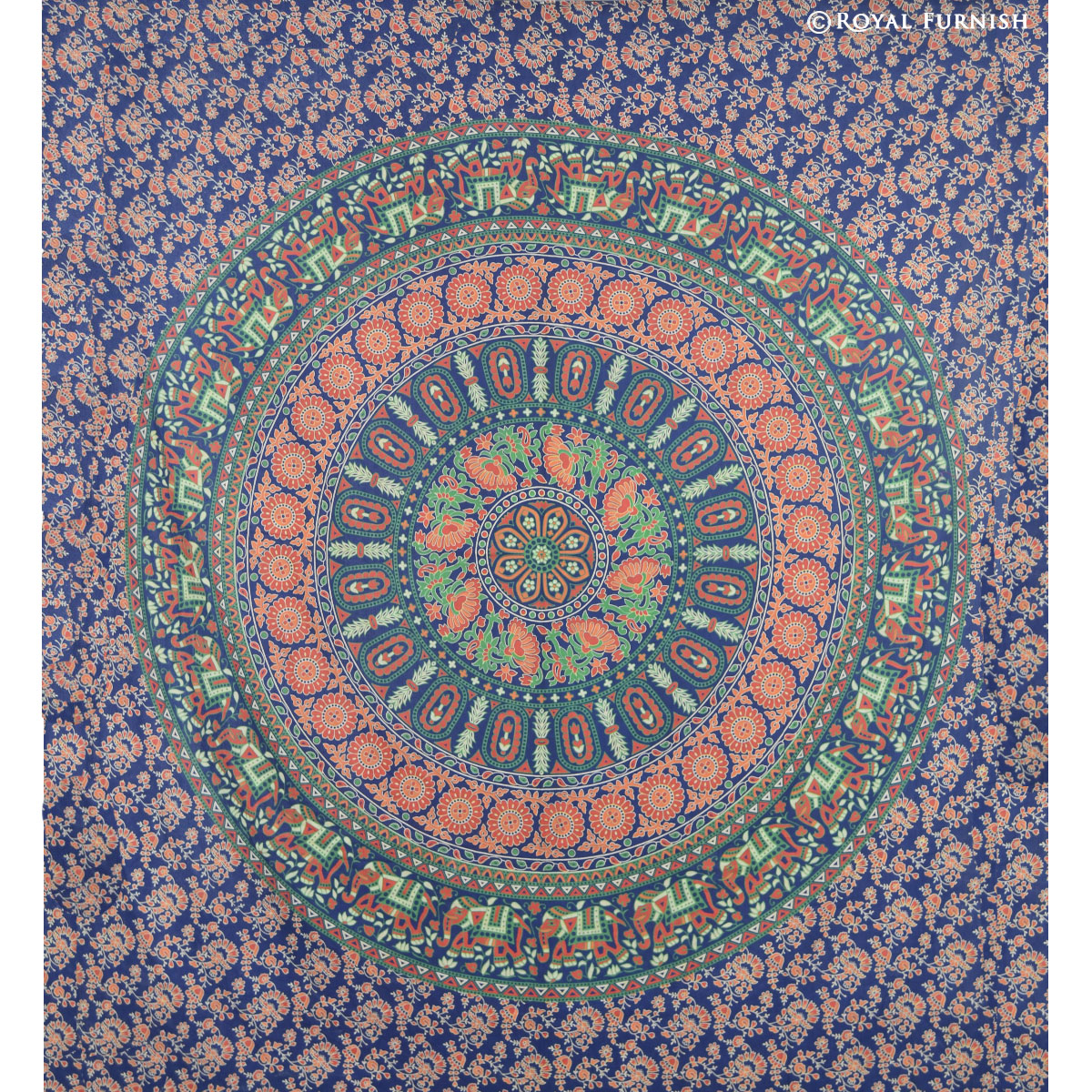 Queen Psychedelic Indian Multicolor Mandala Medallion Tapestry Wall