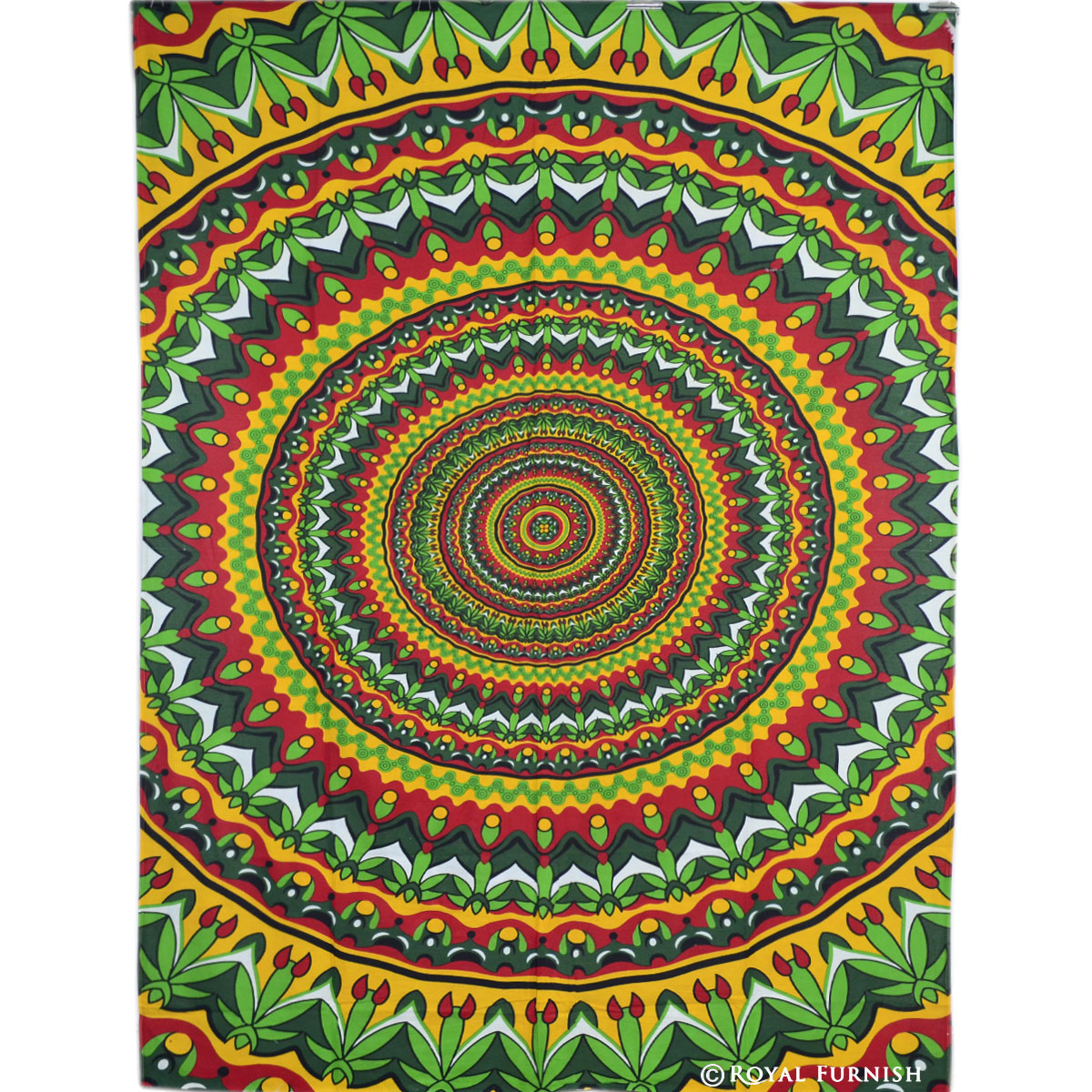 Twin Vibrant Multicolor Mandala Hippie Dorm Room Decor Tapestry Wall