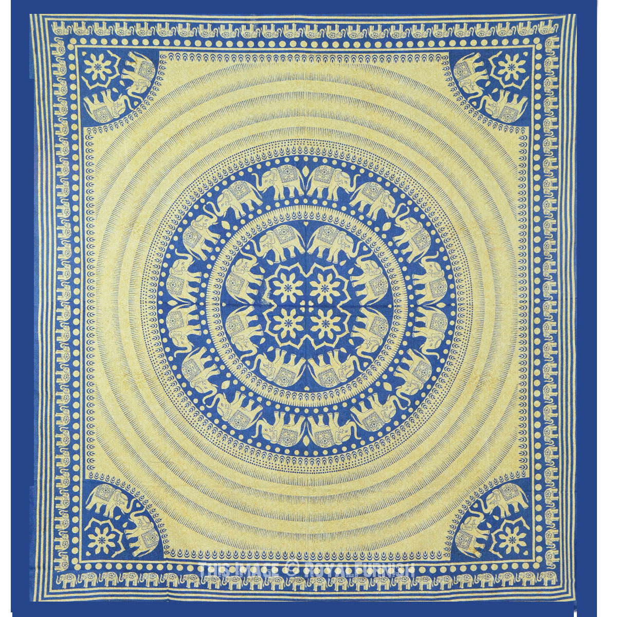 Queen Size Blue Elephant Dorm Decor Indian Tapestry Wall Hanging ...