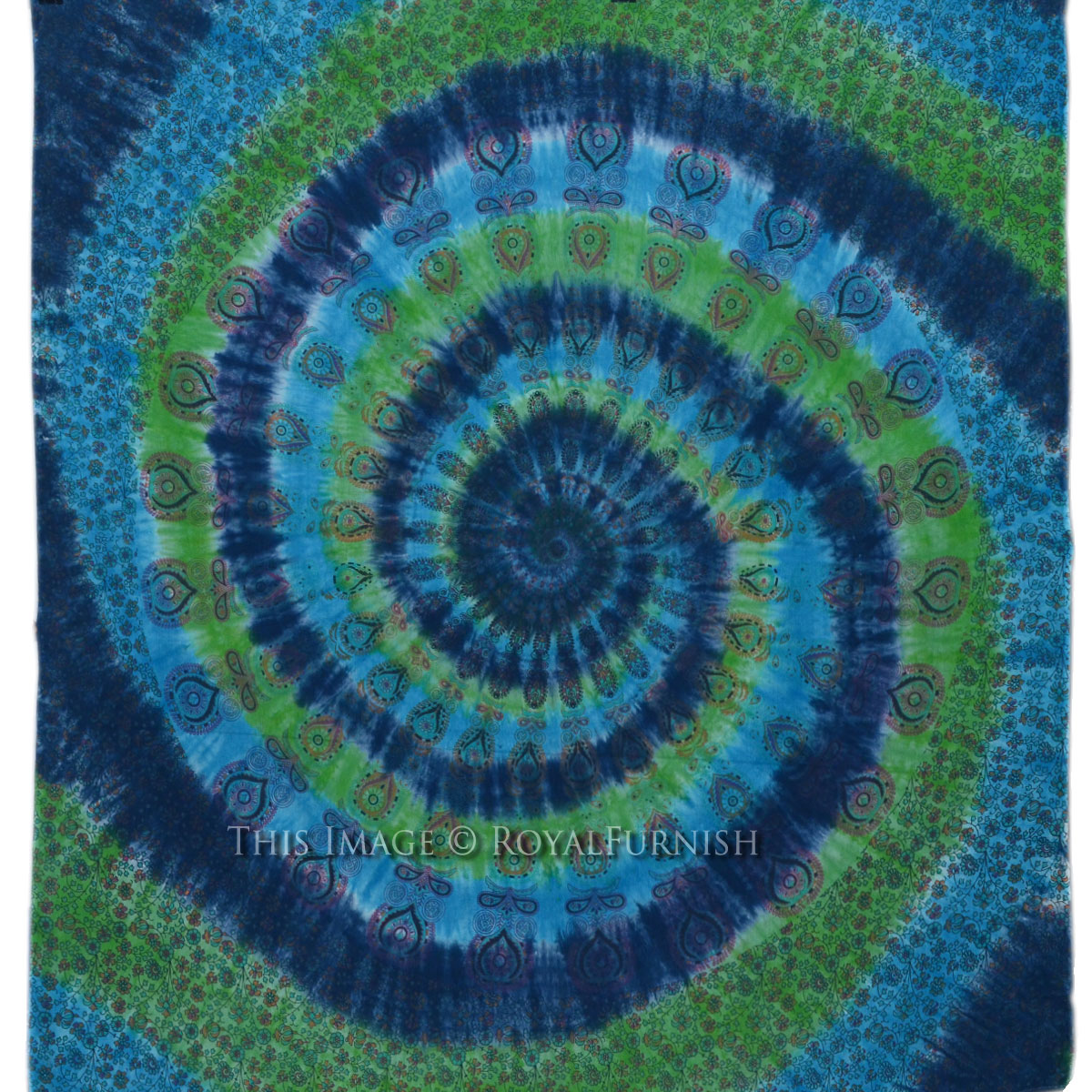 Multicolor Spiral Tie Dye Hippie Mandala Tapestry Wall Hanging Bedding