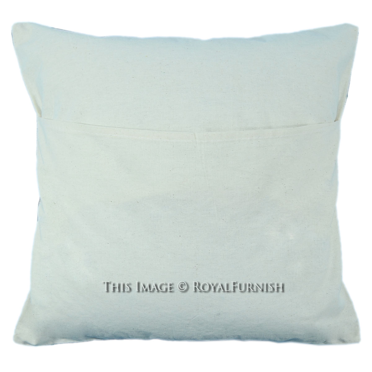 16" White Embroidered Decorative Accent Outdoor Custom Throw Pillow