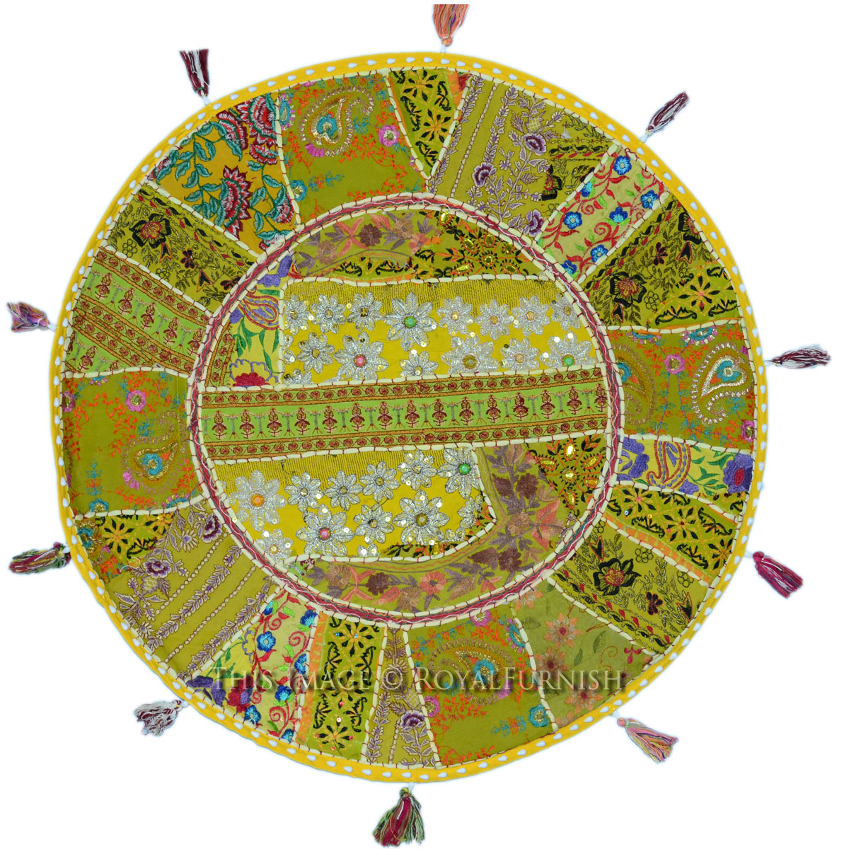 Yellow Decorative Accent Large Round Floor Sitting Pillow Sham eBay