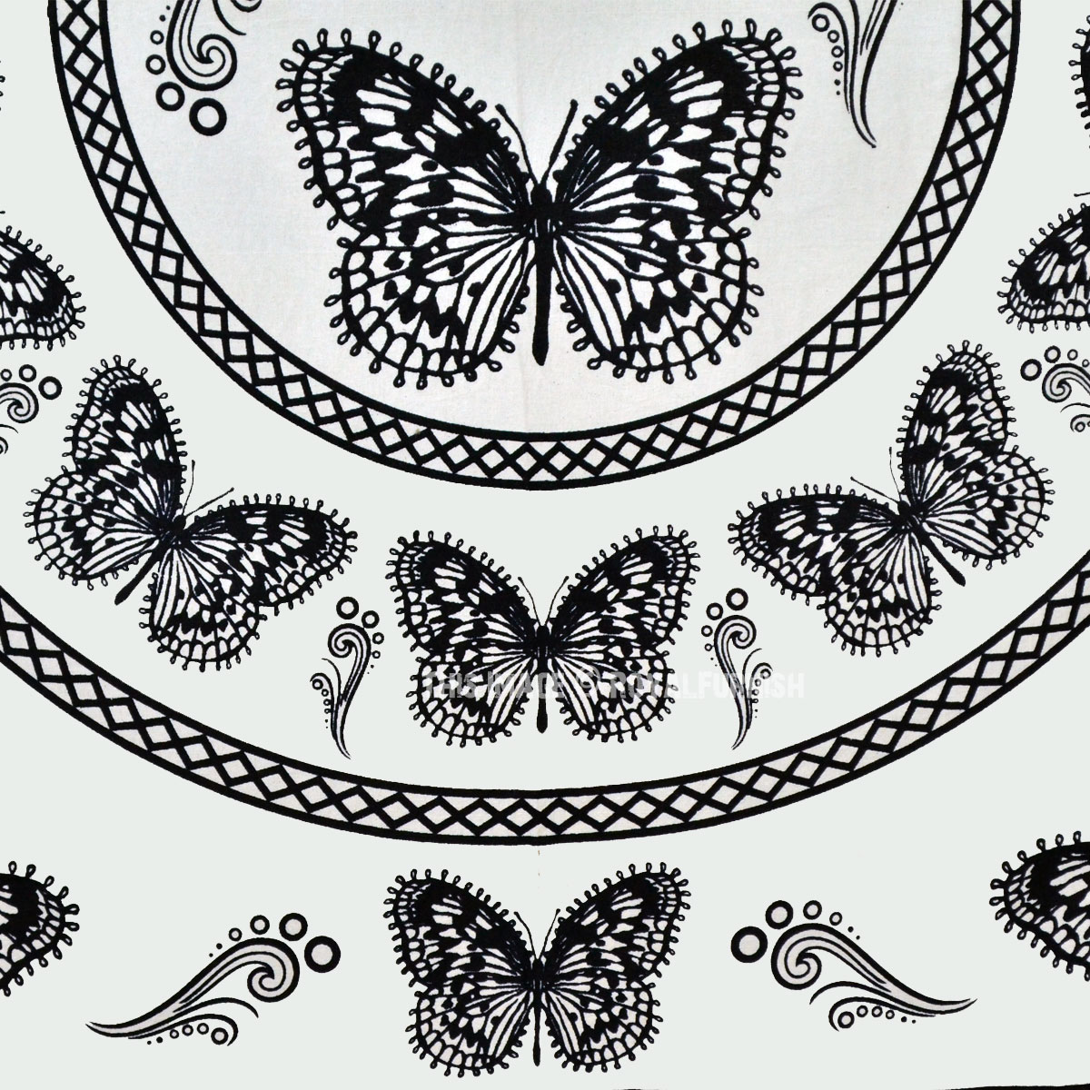 White and Black Butterfly Wall Tapestry, Bedroom Dorm Indian Bedding