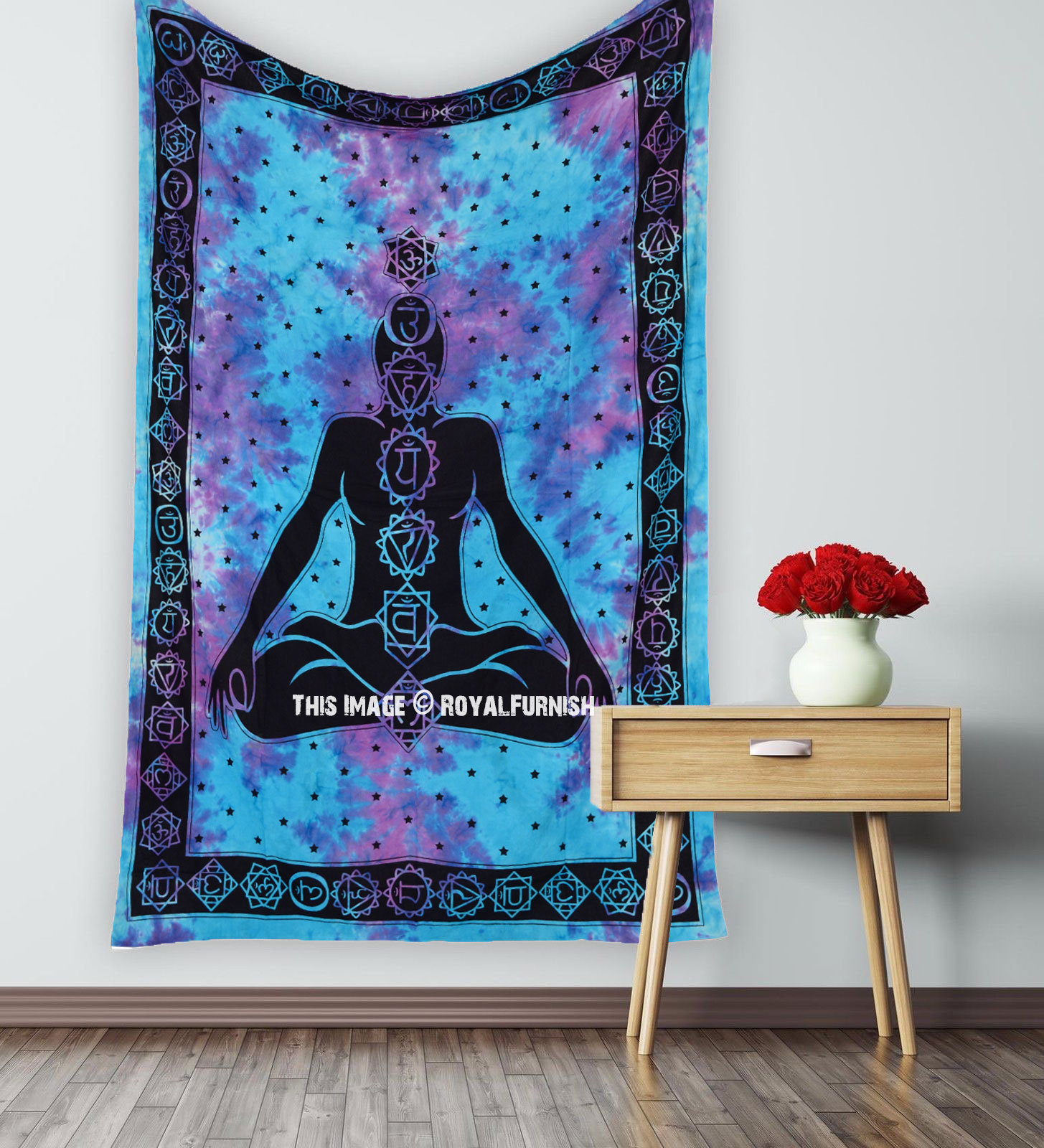 7 Sense Indian Tapestry Cotton Yoga Mat Meditation Door Deco Wall