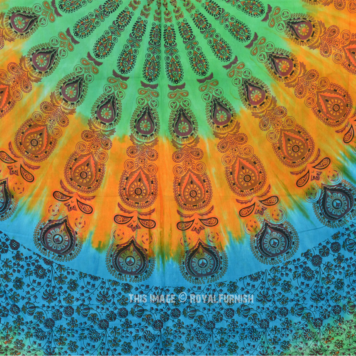 Rainbow Tie Dye Sheet, Hippie Tapestry Wall Hanging