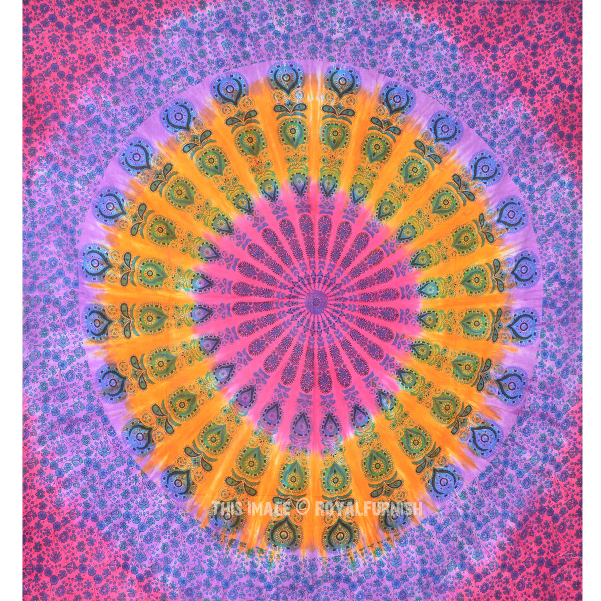 Mandala Tie Dye Tapestry Wall Hanging, Bed Sheet