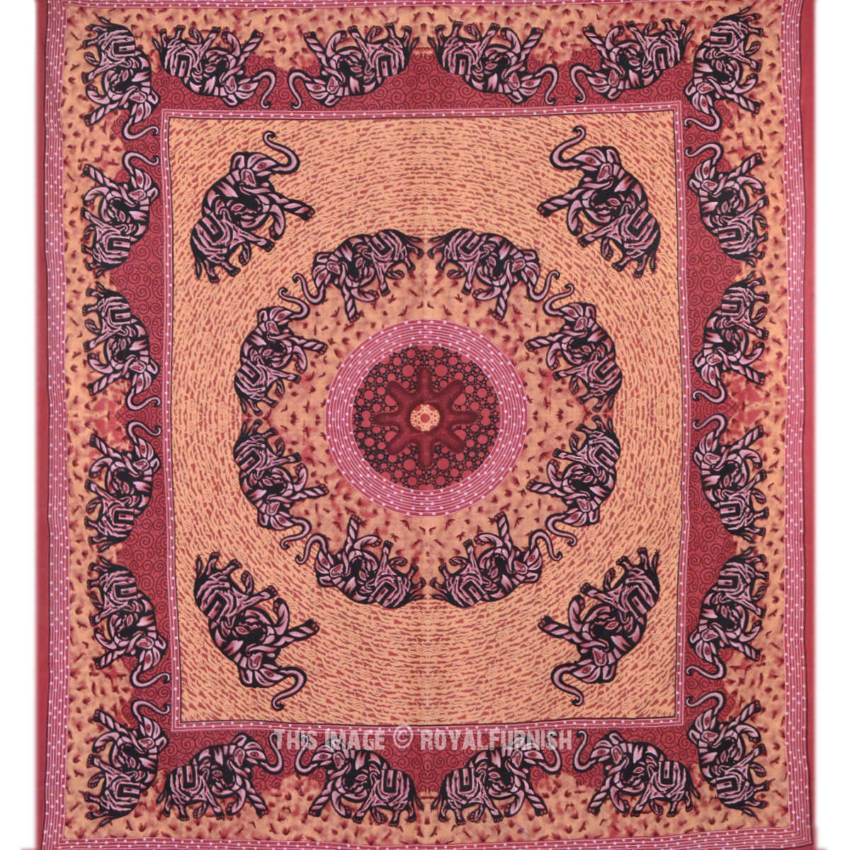 Queen Indian Elephant Mandala Hippie Tapestry Wall Hanging ...