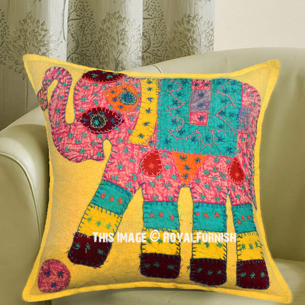 Indian Pillow Case Embroidery Vintage Patchwork Cushion Covers 5Pcs AIC577 