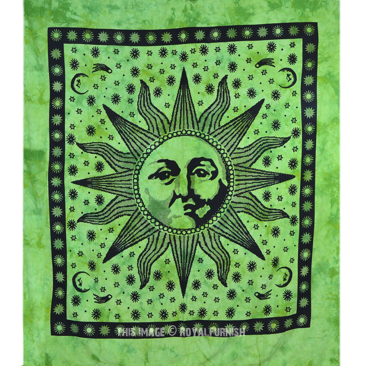 Green sun tapestry deals
