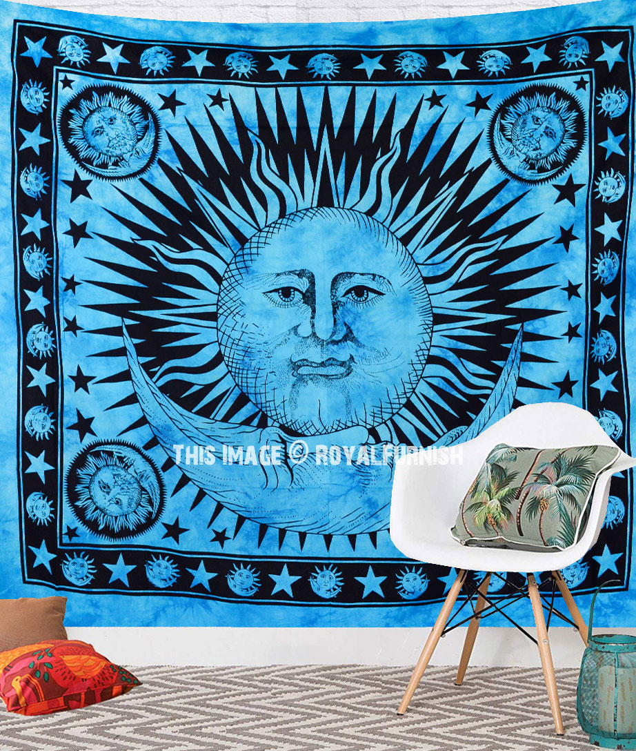 Purple college room tie dye tapestry Sun and moon tapestry wall hangings