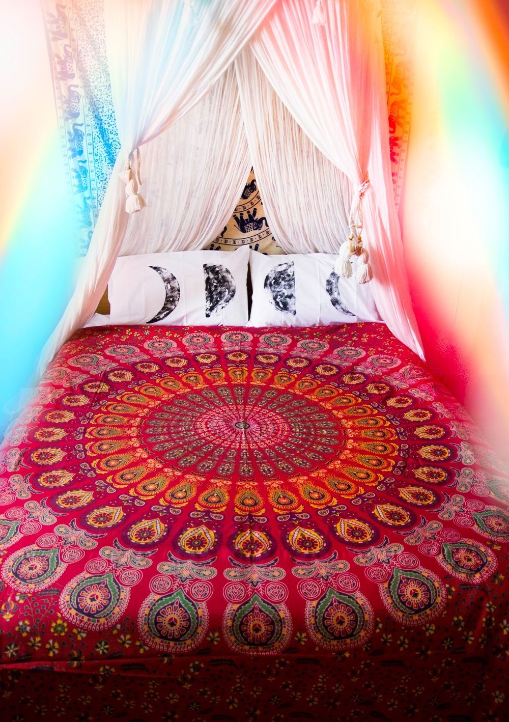 Bedsheet on wall best sale