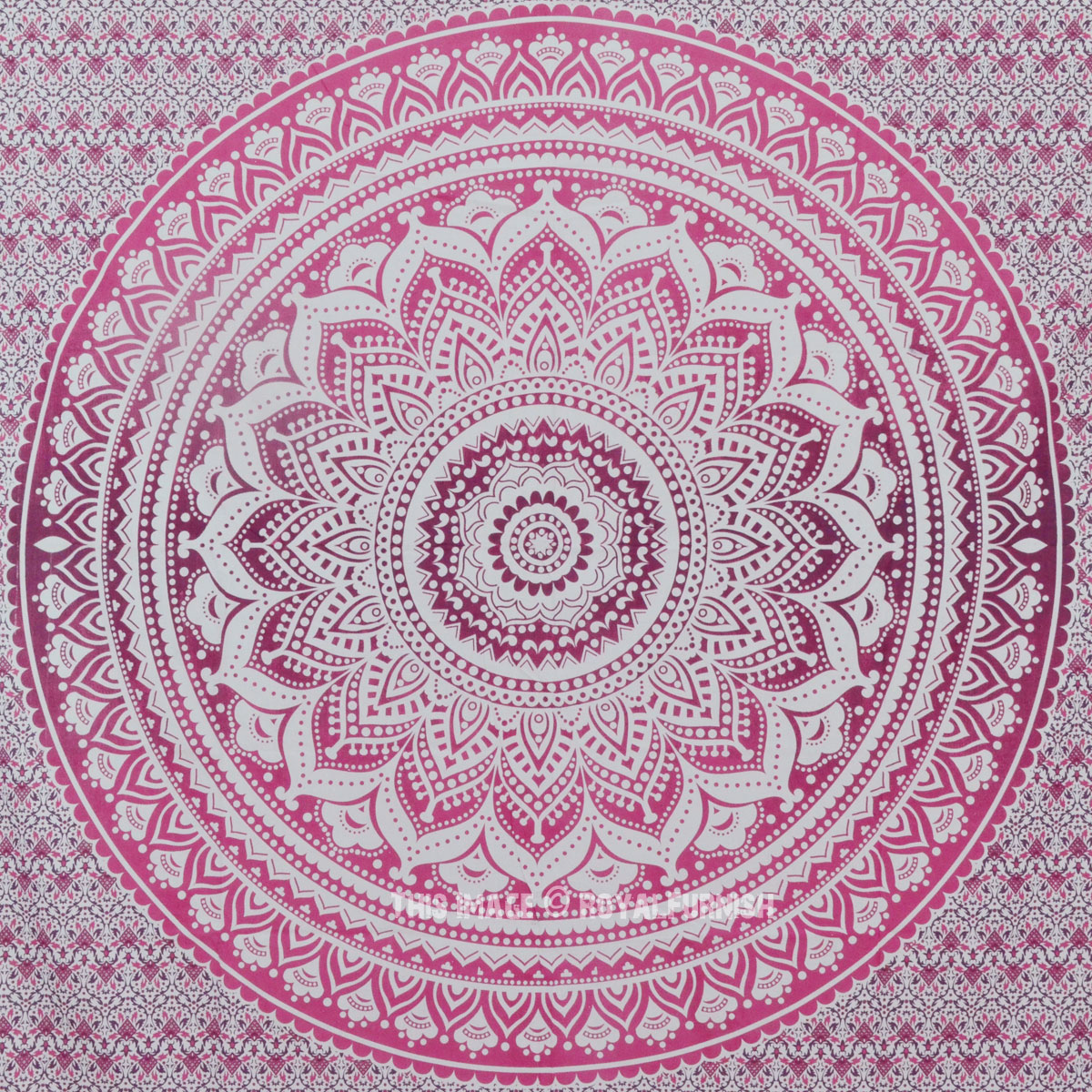 Pink Ombre Mandala Cotton Wall Tapestry Bedding