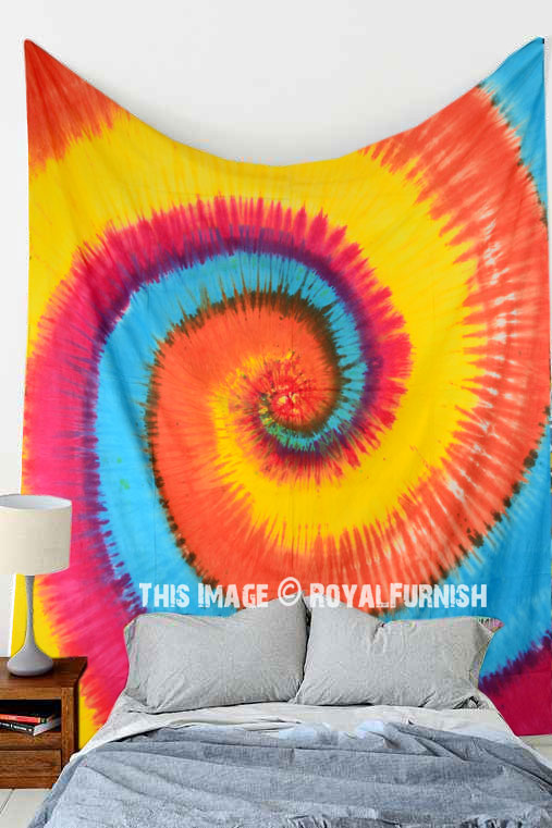 Large Rainbow Theme Circle Colorful Hippie Tie Dye Tapestry