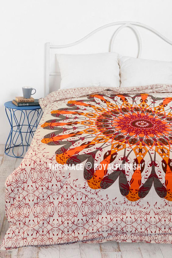 Mandala Bohemian Bedding Quilt Coverlet Quilted Bedspread Queen Size Bedding 
