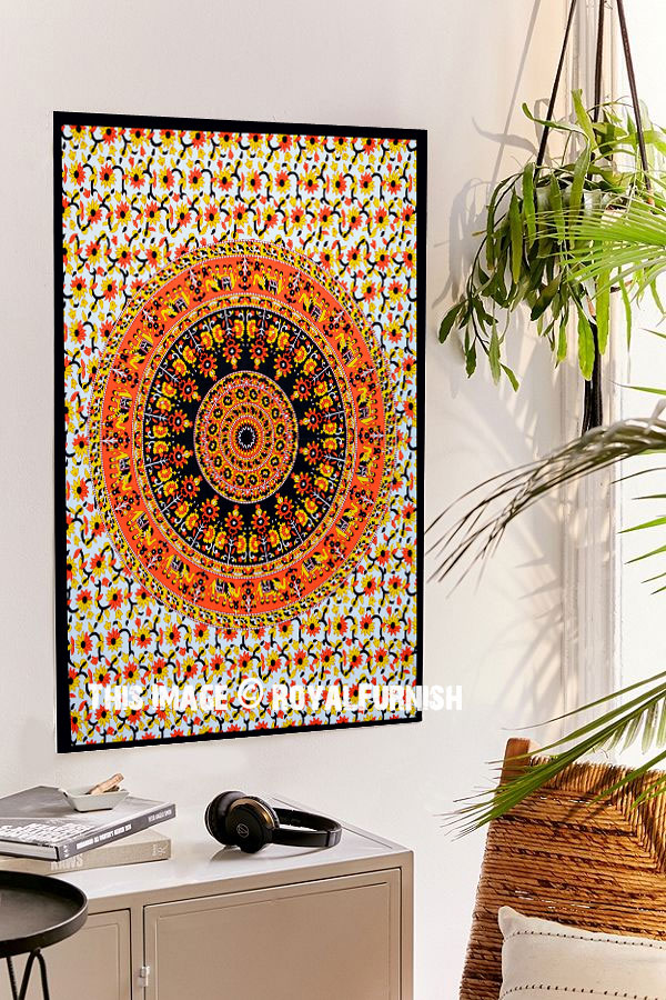 Orange wall on sale tapestry
