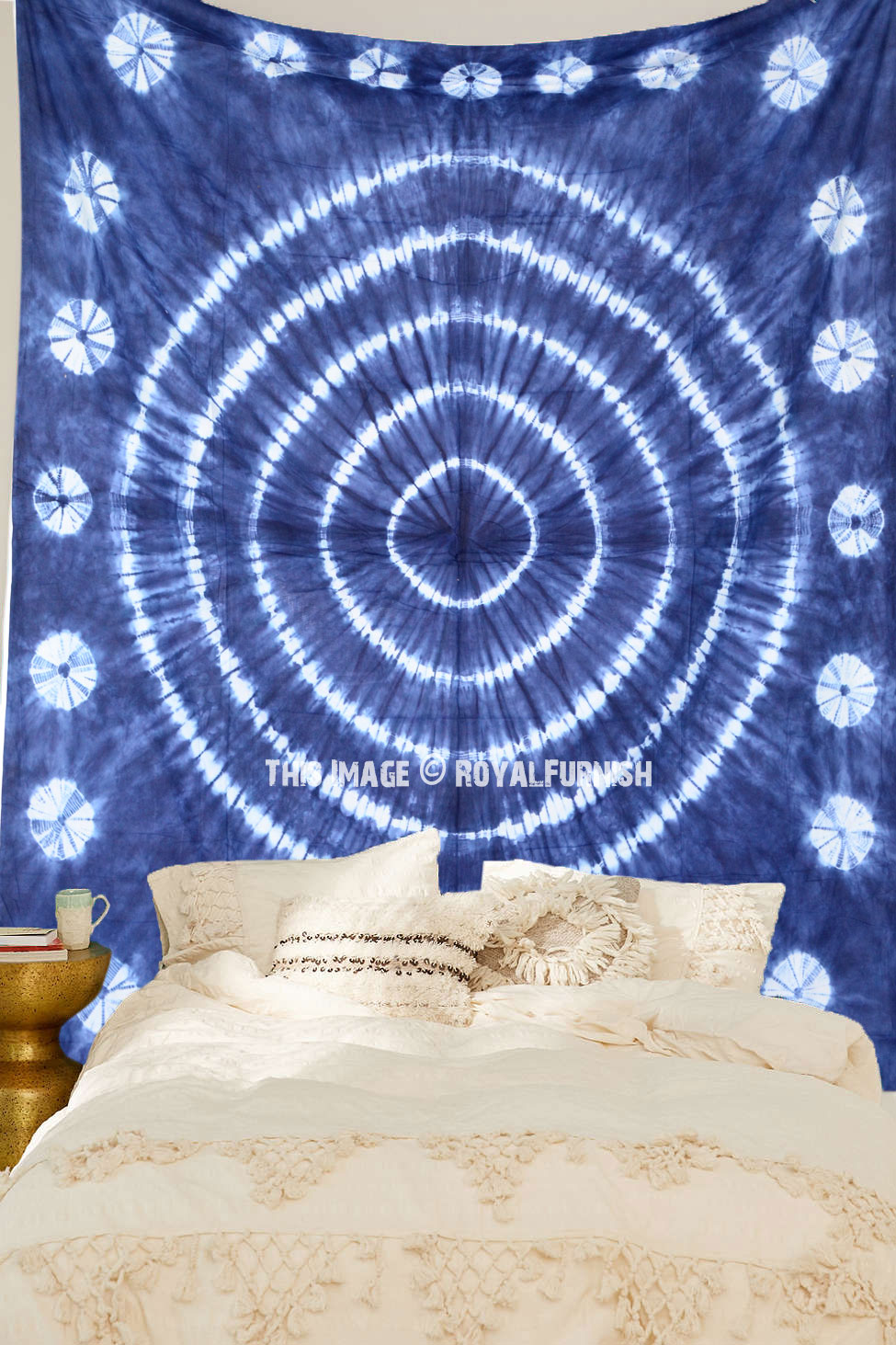 Indigo Blue Shibori Tie Dye Medallion Tation Tapestry Indigo Blue Shibori Tie Dye Medallion Tation Tapestry