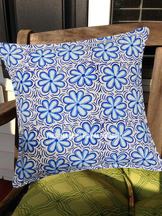 Aaakar Circle Block Printed Throw Pillow - 18x18 inch