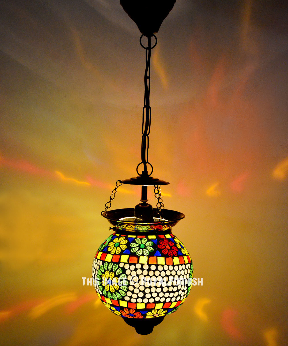 Handmade Turkish Mosaic Ceiling Hanging Pendant Lamp RoyalFurnish Handmade Turkish Mosaic Ceiling Hanging Pendant Lamp RoyalFurnish
