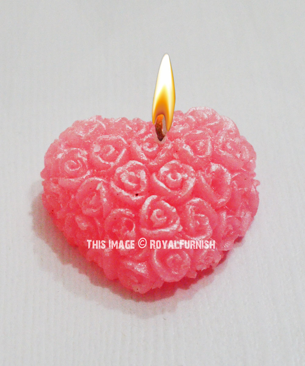 Wholesale 5pc Heart Candles- Pink/Red PINK