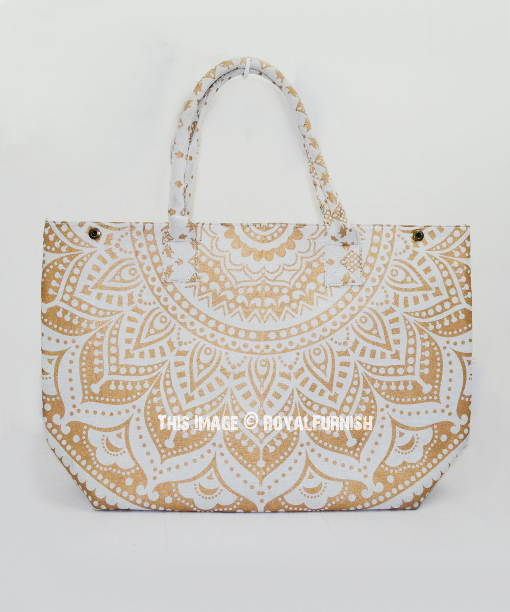 Sparkly Gold Designer Beach Bag for Women