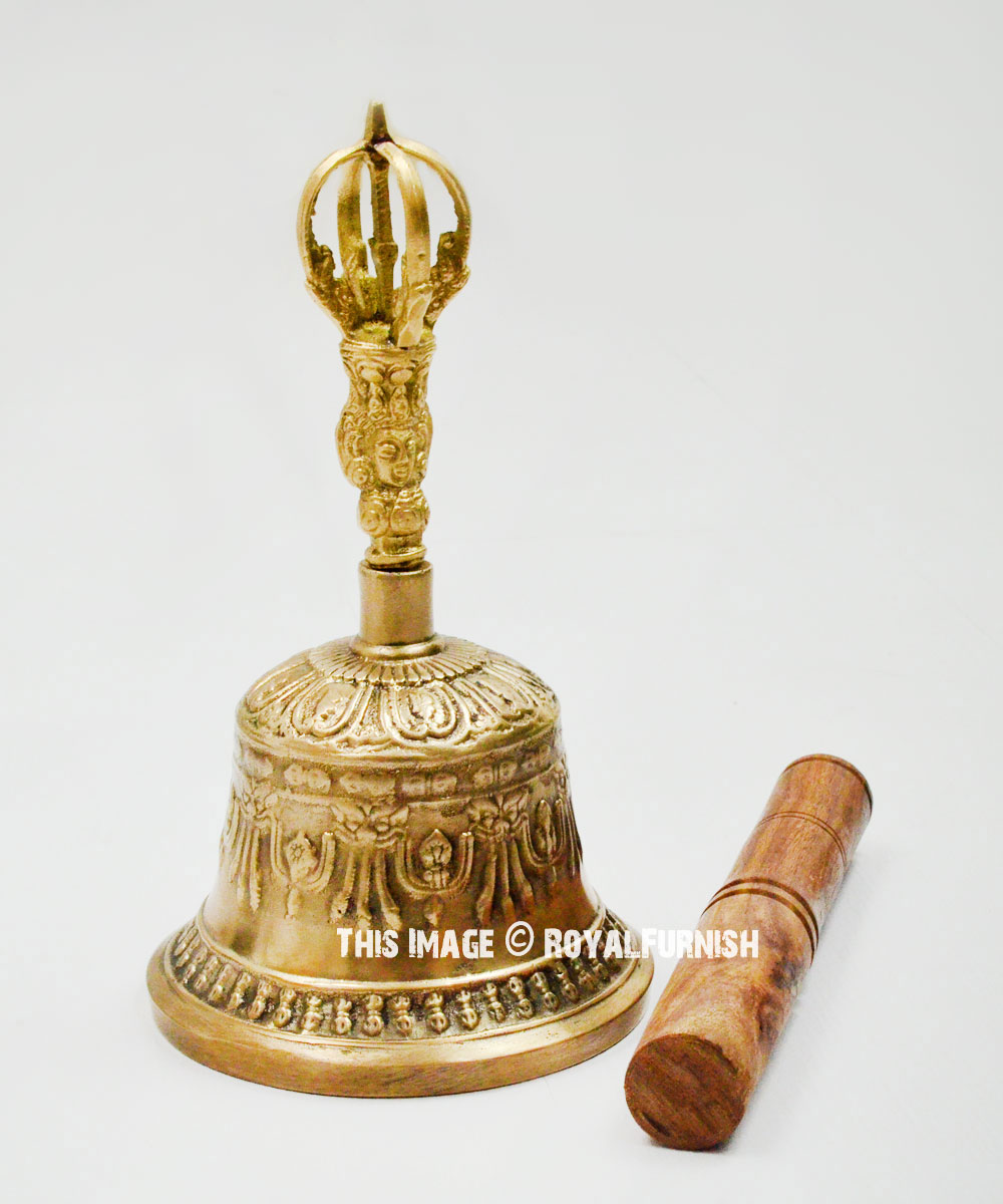 Solid Brass Large Tibetan Buddhist Meditation Bell