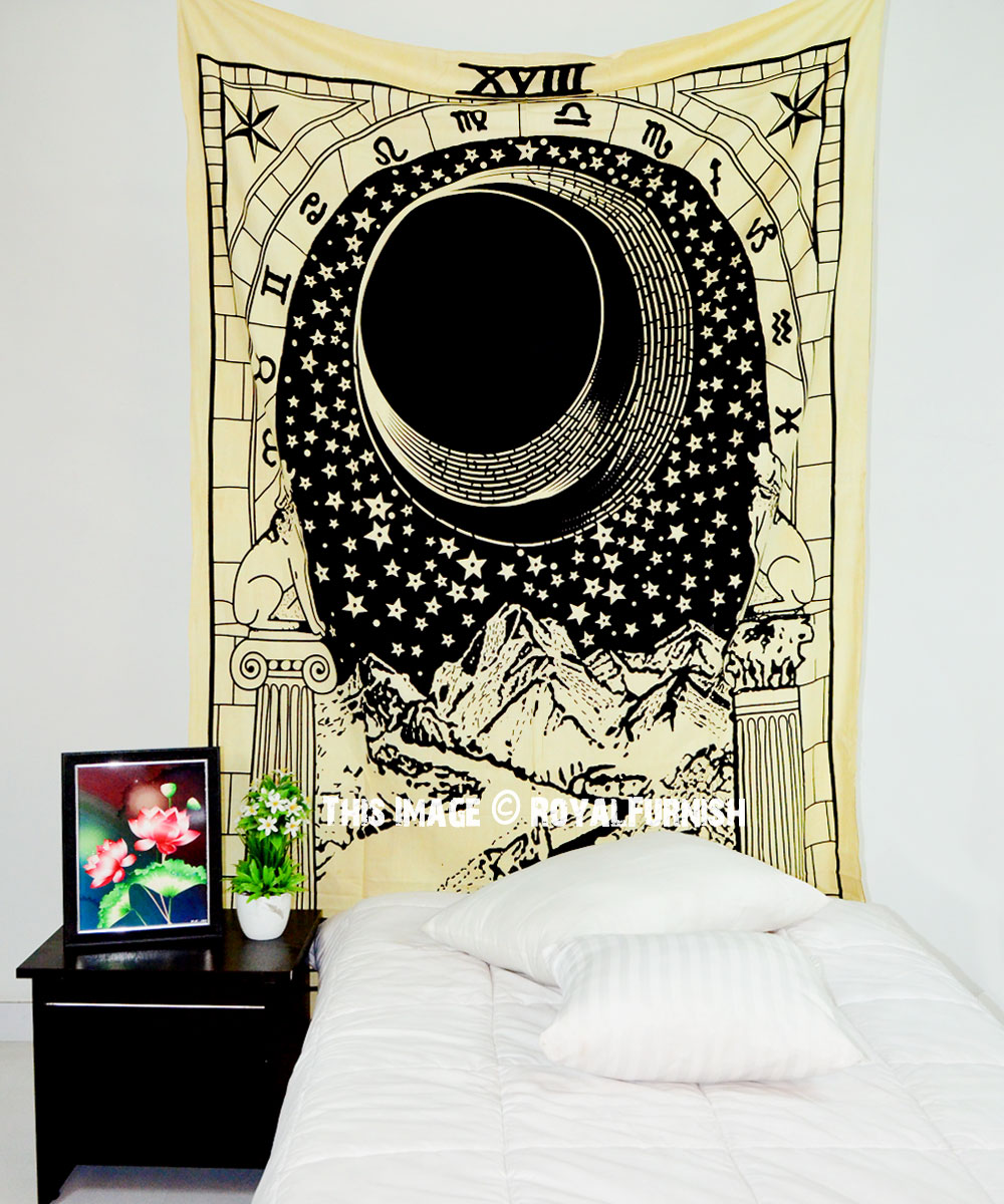 51X59 130X150cm N/Y Tarot Wall Tapestry The Moon and Star Europe Divination Tapestry Wall Hanging Tapestry MedievalHome Decorations Mysterious for Bedroom Living Room