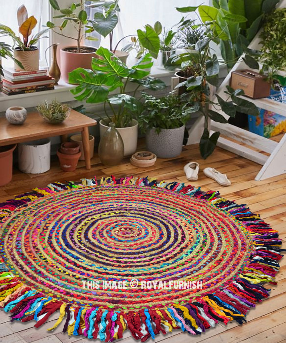 Colorful Disco Ball Round Rug