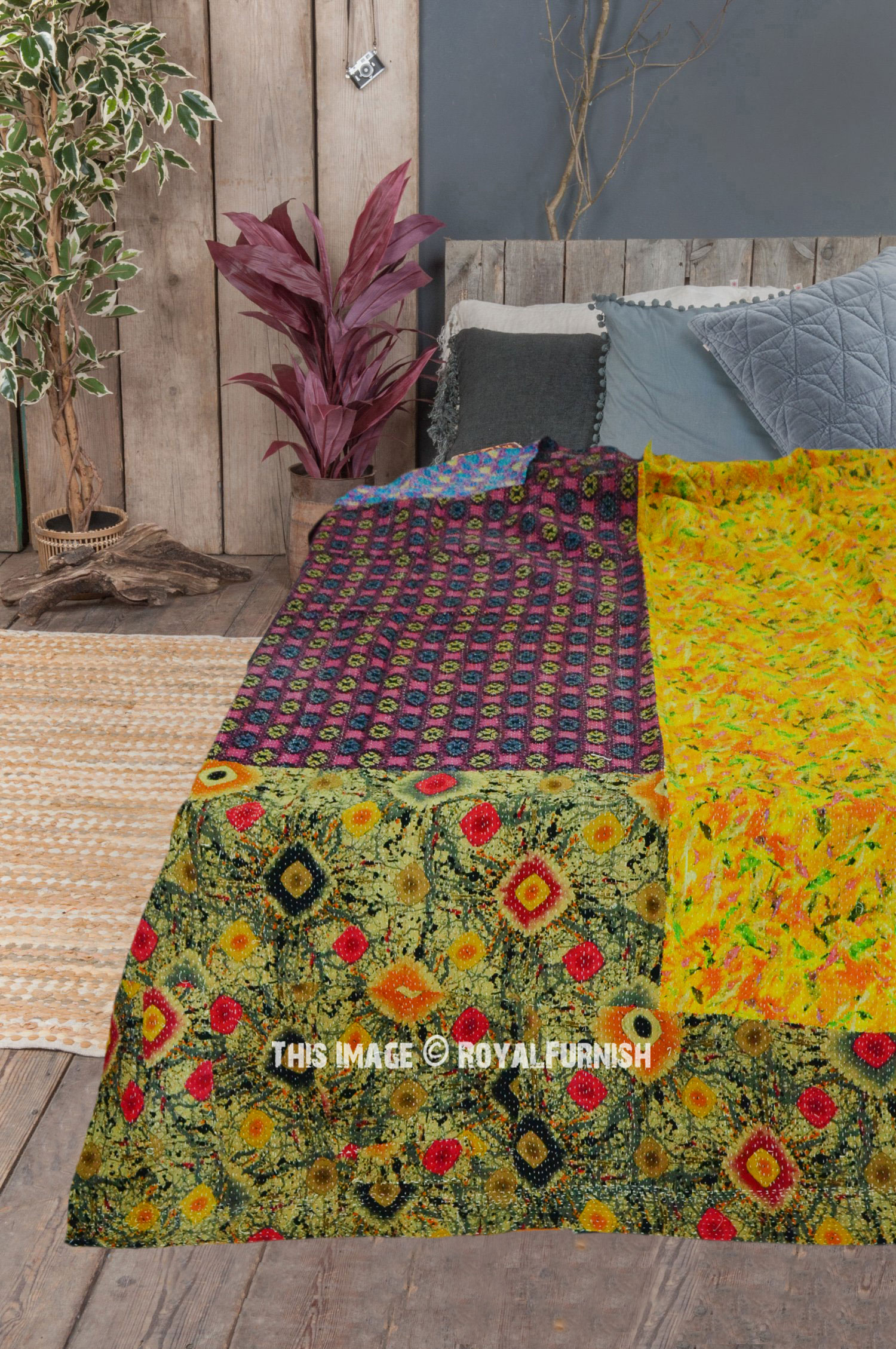 Vintage Quilt Kantha Quilt Indian Quilts Handmade Quilts Throw Blankets Reversible Quilts Bohemian Quilt