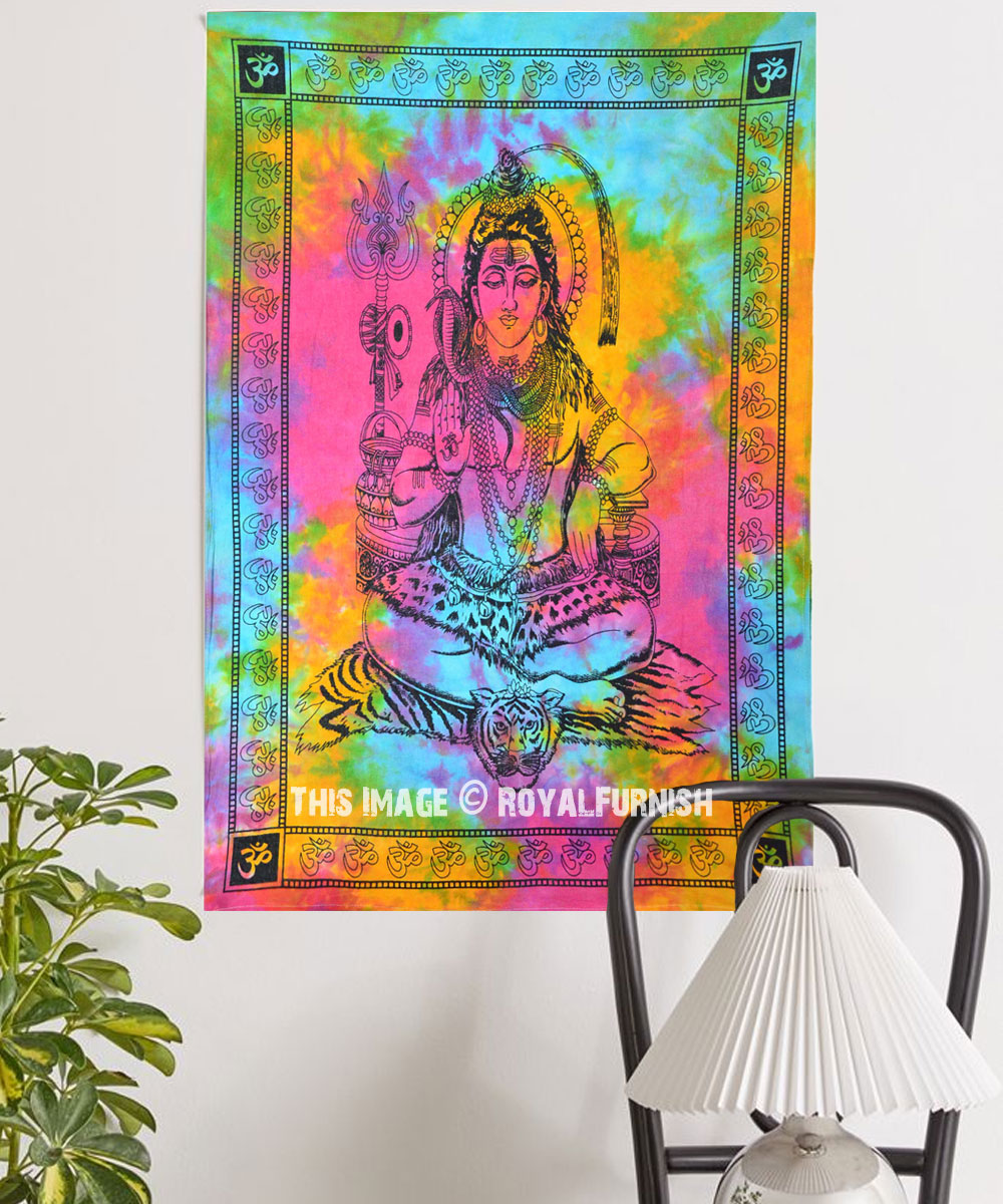 Lord Shiv Family Buddha God Small tapestry Poster Textile Hippie Wall Hanging 