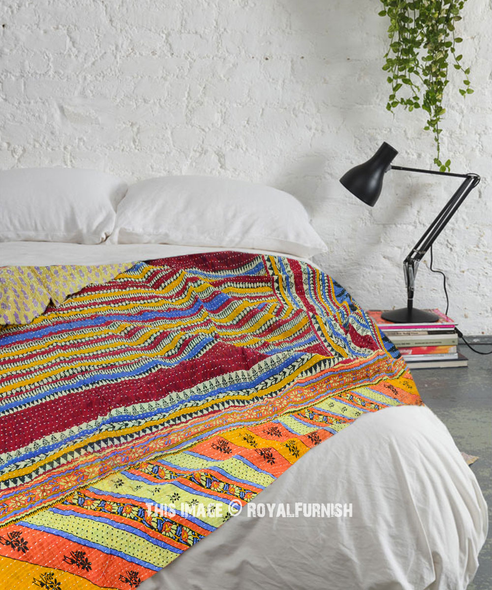 kantha blanket kantha throw vintage kantha quilt kantha bedding bohemian home decor 329 indian kantha quilt
