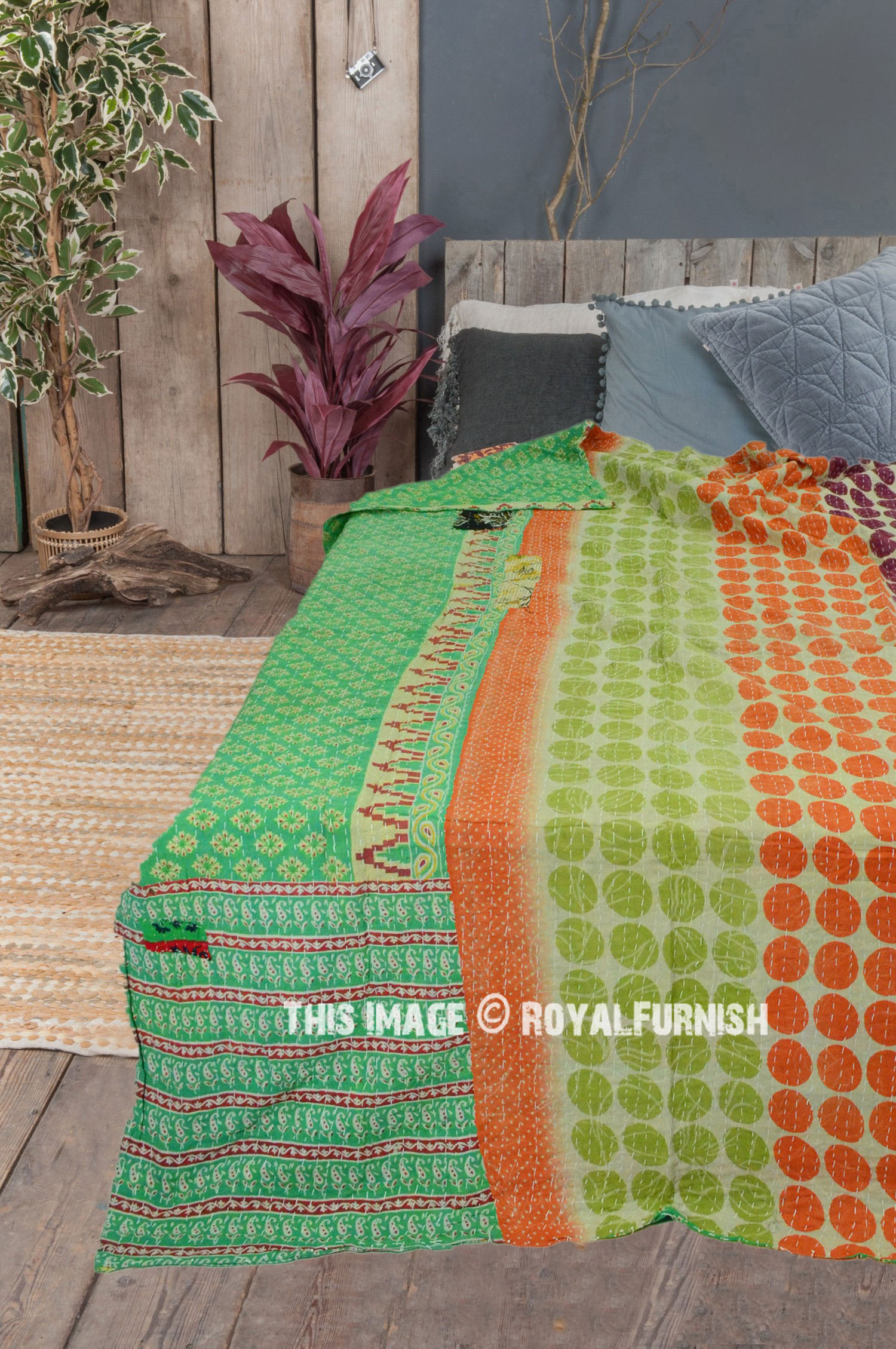 Vintage kantha throw deals