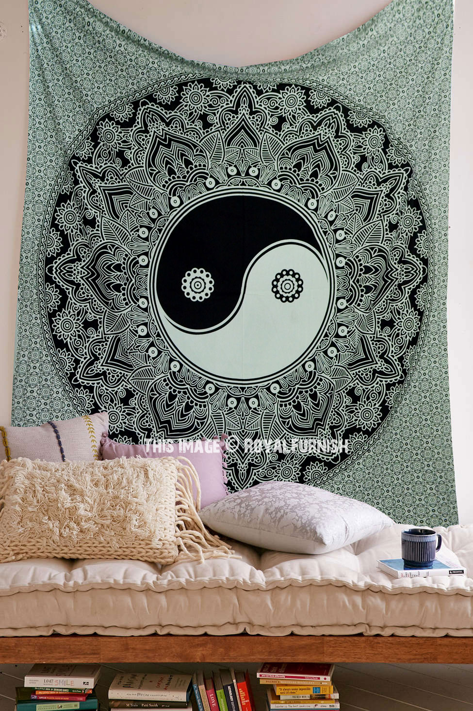 Black and sales white boho tapestry