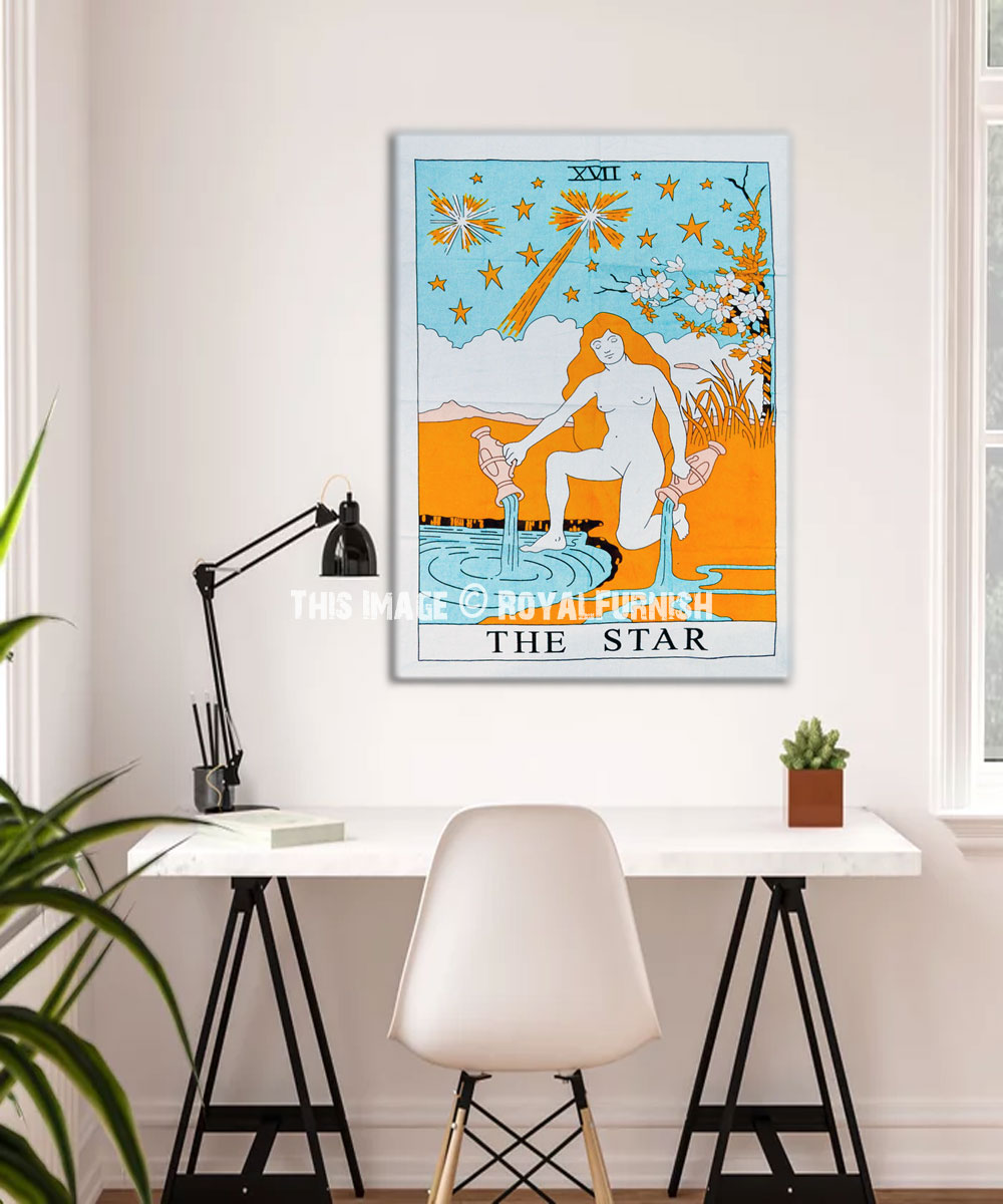 The Star Tarot Card Tapestry - Poster Size 30X45 Inch RoyalFurnish.com