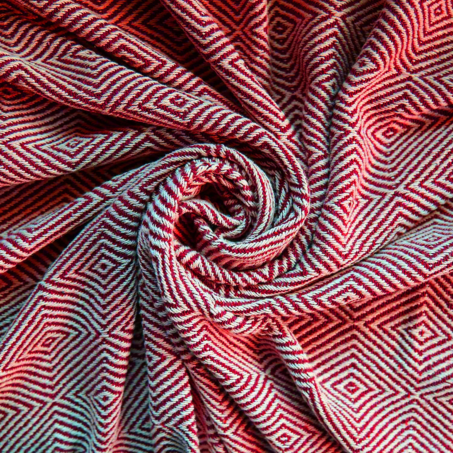 Red throw 2025 blanket with tassels