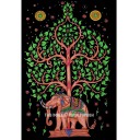 Hand Painted Elephant Tree Tapestry