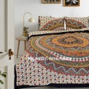 Multi Kerala Bohemian Hippie Bedding Duvet Covers Set with 2 Pillow Covers