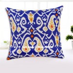 16" Indian Blue Kantha Double Stitched Thread Cushion Pillow Cover Ethnic Vintage Decor Art