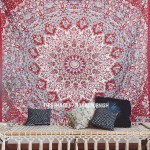 Maroon Indian Star Hippie Mandala Tapestry Wall Hanging Bedspread