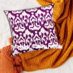 16" Inch Purple Zigzag India Decorative Ikat Kantha Toss Pillow Sham