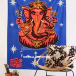 Blue Batik Ganesha Wall Hanging Tapestry