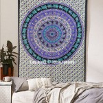 Twin Small Elephant Mandala Boho Tapestry Wall Hanging Cotton Bedspread