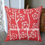 16X16 Inch Red Accent Handcraft Applique Tree Pillow Sham